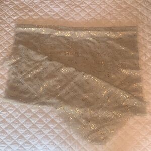 Scarf 29 x 84 dove gray scarf with gold flecks by subtle luxury